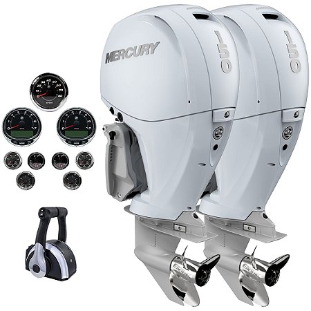 Parelha motor de popa Mercury 2X 150 HP EFI 4T 25" Branco Comando Mecânico - Faturamento INSCRIÇÃO ESTADUAL E PRODUTOR RURAL REGIÃO NORTE, NORDESTE E CENTRO-OESTE