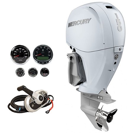 Motor de popa Mercury 150 HP EFI 4 tempos Branco XL 25 pol Hélice Inox - Faturamento INSCRIÇÃO ESTADUAL E PRODUTOR RURAL REGIÃO NORTE, NORDESTE E CENTRO-OESTE