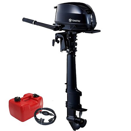Motor de Popa Tohatsu 6HP MFS6D 4 Tempos Sail Pro Rabeta 25" UL com Carregador de bateria para veleiros