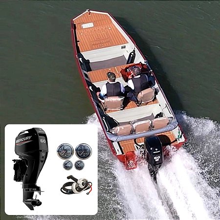 Barco Martinelli Dream Bass 6.0 + Mercury 60 hp ELPT 4T Fat. PJ + Acessórios Montagem