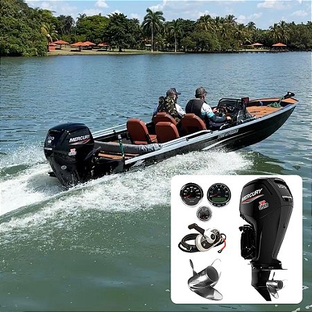 Barco Martinelli Strike 6.0 Freedeck + Mercury 100 HP 4T Fat. PJ + Acessórios montagem