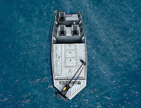 Barco Uai Black Bass 6.0 PRIME Lite Plataformado EVA Deck boca de 1,70m para motores até 60 HP - esse preço não inclui o motor