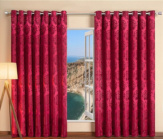 Cortina Jacquard Semi Blackout 4,00m x 2,80m - Vermelho
