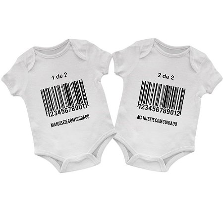 Body Bebê Gêmeos Código de Barras