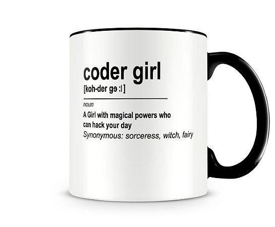 Caneca Coder Girl Preta