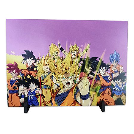 Placa Decorativa de Metal Goku Versions HD