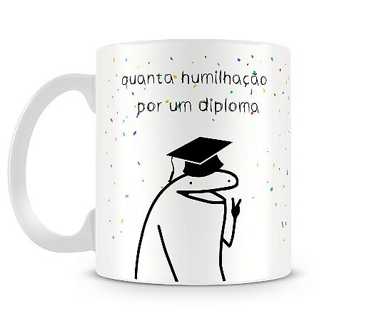 Caneca meme flork diploma