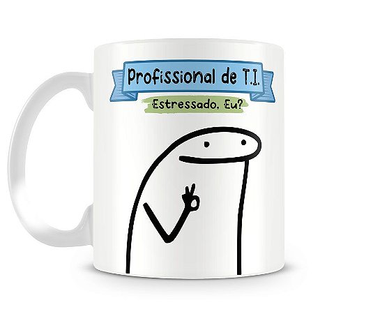 Caneca meme boneco palito flork te amo do tamanho do seu estresse