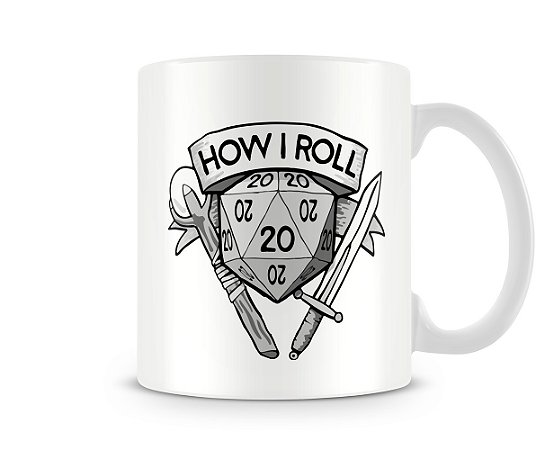 Caneca Dungeons and Dragons How I Roll PB