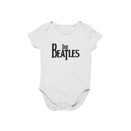 Body Bebê Algodão The Beatles Logo Branco