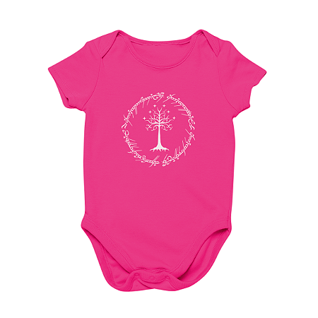 Body Bebê Algodão Árvore de Gondor Rosa