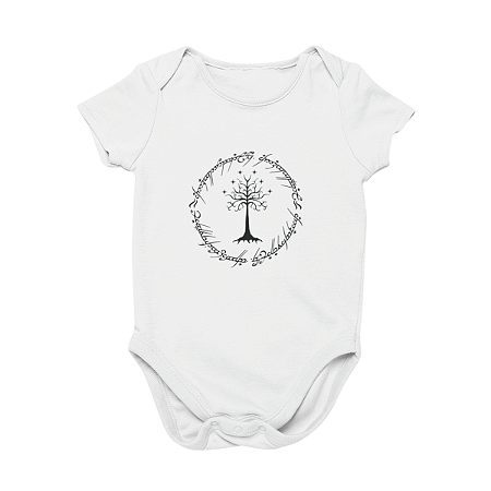 Body Bebê Algodão Árvore de Gondor Branco