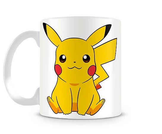 Caneca Cerâmica Estampada Desenho Pokemon (Pikachu)