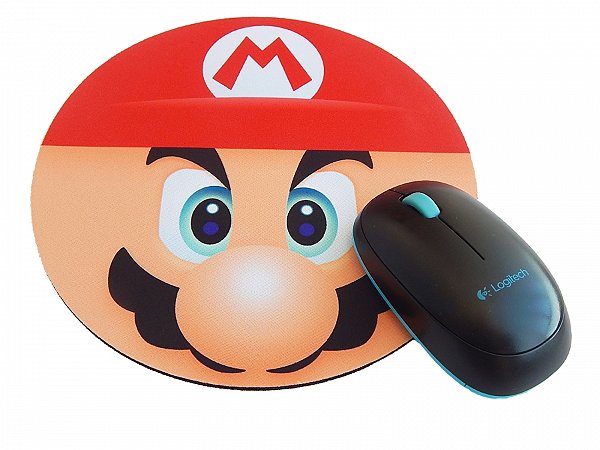 Mouse pad Redondo Mario Bros Face