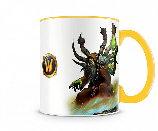 Caneca World Of Warcraft Guldan I Amarela