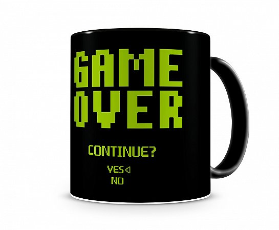 Caneca Game Over Continue Preta