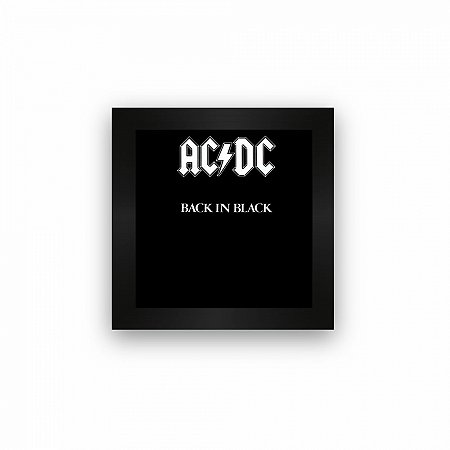 Quadro azulejo com moldura AC DC Back in Black