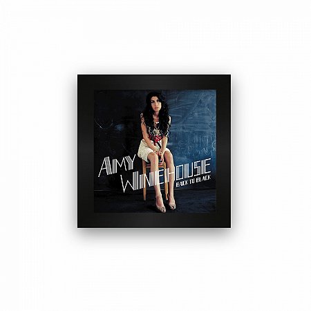 Quadro azulejo com moldura Amy Winehouse Black To Black