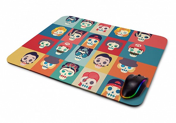 Mouse pad Gamer Caveira Famosos