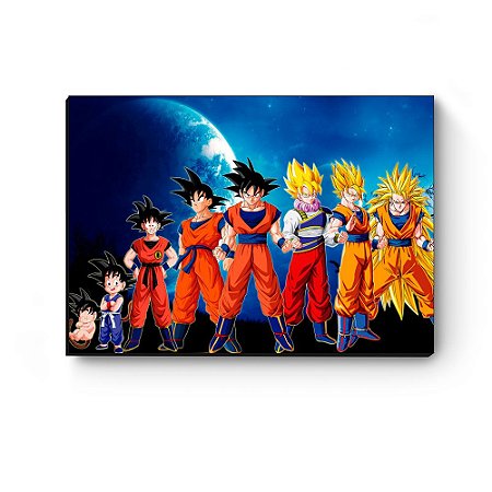 Quadro decorativo MDF Dragon Ball Goku Evolution