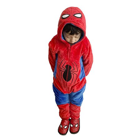 Macacão Kigurumi Infantil Spiderman de 3 a 4 anos