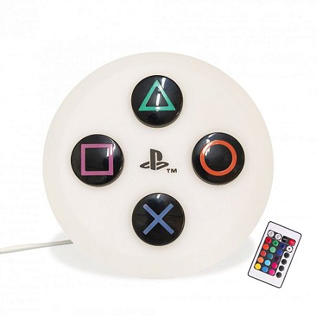 Luminária Playstation Botão Led RGB