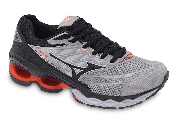 mizuno laranja e cinza