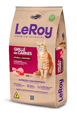 Ração LeRoy Premium Grillè de Carnes para Gatos Adultos Castrados - 10,1kg