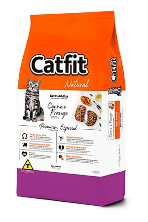 Ração Catfit Natural Premium Especial Sabor Carne e Frango para Gatos Adultos - 10,1kg