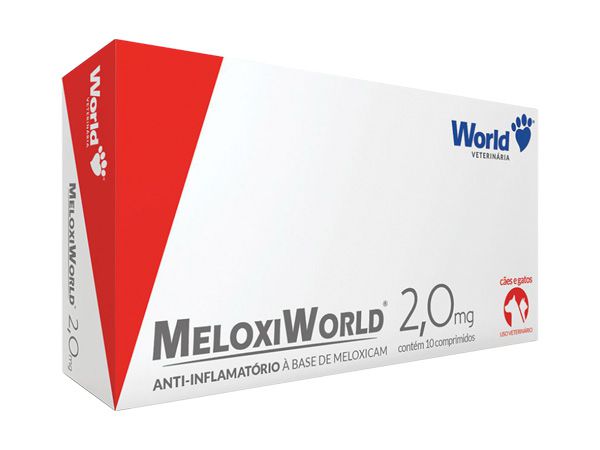 Anti-inflamatório MeloxiWorld 2,0mg para Cães e Gatos - 10 comprimidos