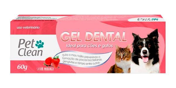 Gel Dental Pet Clean Sabor Morango para Cães e Gatos - 60g