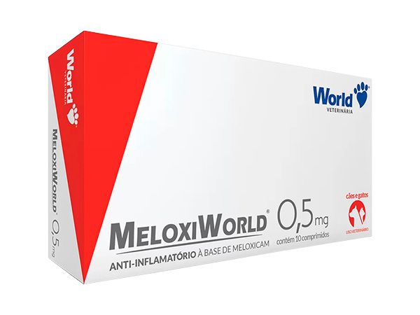 Anti-inflamatório MeloxiWorld 0,5mg para Cães e Gatos - 10 comprimidos