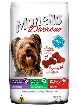 Biscoito Monello Diversão Cookie Sabor Bacon para Cães Adultos - 300g