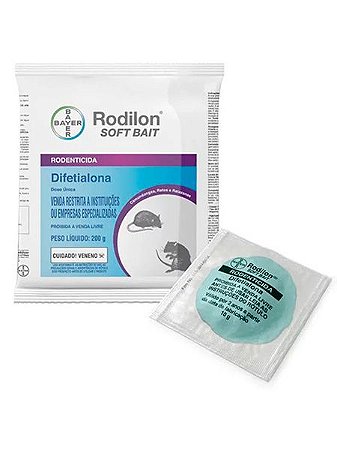 Raticida Rodilon Pellets Bayer 200 g - Isca para combate de roedores