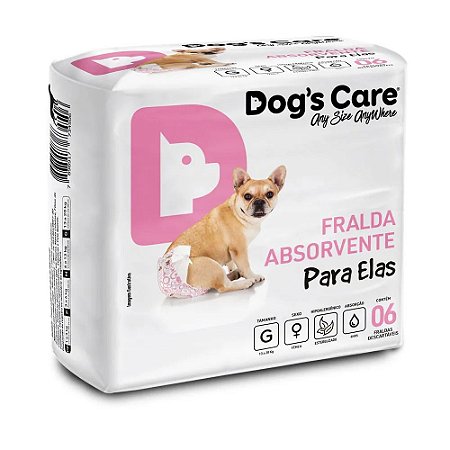 Fralda Higiênica Dog's Care Ecofralda Gel para Fêmeas - 6 Unidades