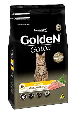 Ração Golden Sabor Frango para Gatos Adultos - 3kg ou 10,1kg