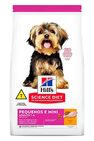 Ração Hill's Science Diet Sabor Frango para Cães Adultos Raças Minis e Pequenas - 800g, 2,4kg ou 6kg