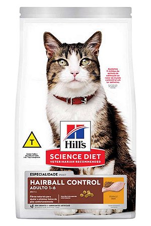 Ração Hill's Science Diet Sabor Frango Controle Bolas de Pelo para Gatos Adultos - 1kg