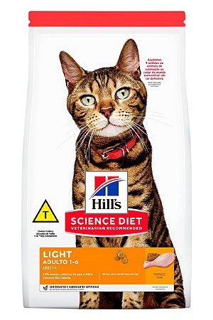 Ração Hill's Science Diet Light Sabor Frango para Gatos Adultos - 3kg
