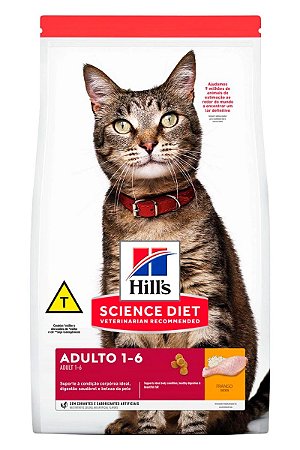 Ração Hill's Science Diet Sabor Frango para Gatos Adultos - 1kg
