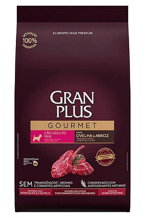Ração GranPlus Gourmet High Premium Sabor Ovelha e Arroz para Cães Adultos Minis - 10,1kg