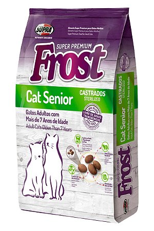 Ração Frost Cat Senior Super Premium para Gatos Adultos Castrados com Mais de 7 Anos de Idade - 1,5kg ou 10,1kg