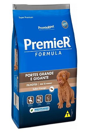 Ração Premier Super Premium Formula Sabor Frango para Cães Filhotes de Raças Grandes e Gigantes - 15kg