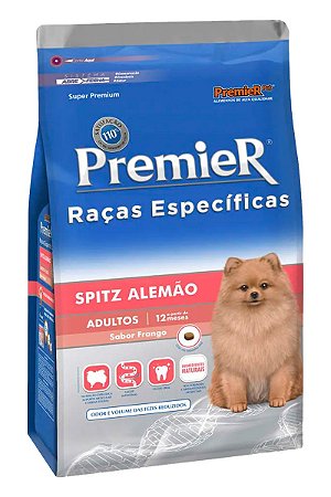 Ração Premier Super Premium Raças Específicas Spitz Alemão Sabor Frango para Cães Adultos - 1kg ou 2,5kg