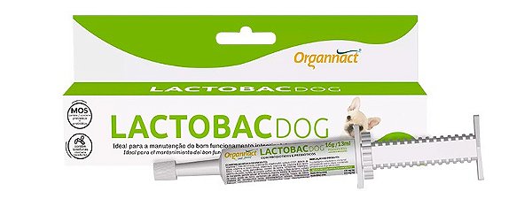 Suplemento Probiótico e Prebiótico Lactobac Dog Organnact para Cães - 16g