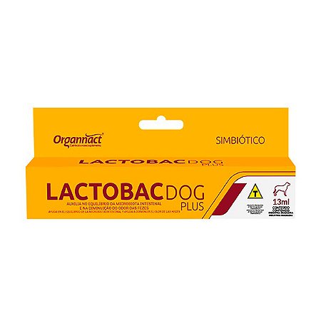 Suplemento Probiótico e Prebiótico Lactobac Dog Organnact para Cães - 13ml
