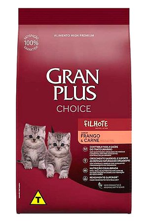 Ração GranPlus Choice High Premium Sabor Frango e Carne para Gatos Filhotes - 10,1kg