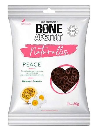 Petisco Snack Bone Apettit Naturallis Peace Super Premium Sabor Maracujá e Camomila para Cães - 60g
