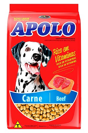Ração Apolo Sabor Carne para Cães Adultos de Todas as Raças - 10,1kg ou 20Kg