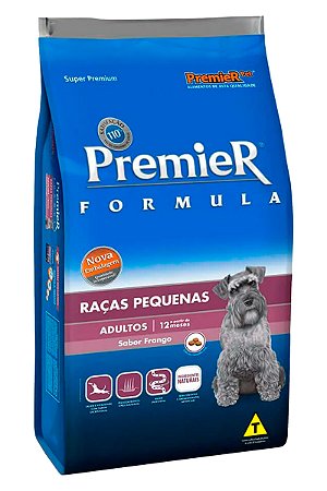 Ração Premier Super Premium Formula Sabor Frango para Cães Adultos de Raças Pequenas - 15kg ou 20kg